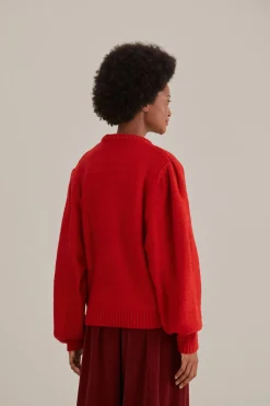 FARM Rio  AMOUR EMBROIDERED KNIT SWEATER