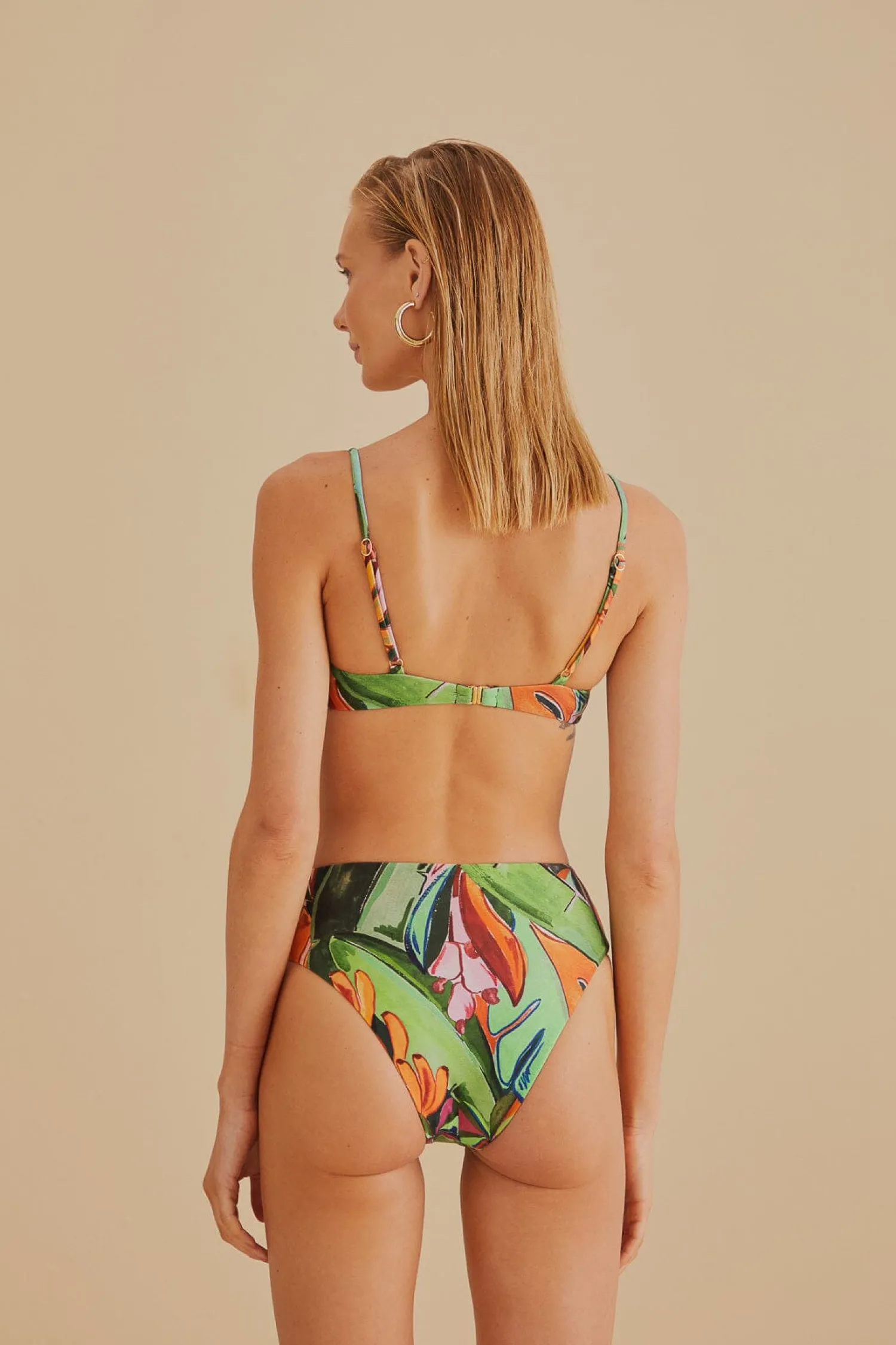 FARM Rio BANANA FOLIAGE KNOT BIKINI TOP