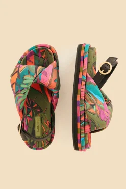 FARM Rio  BANANA LEAVES PUFFY FLAT SANDAL