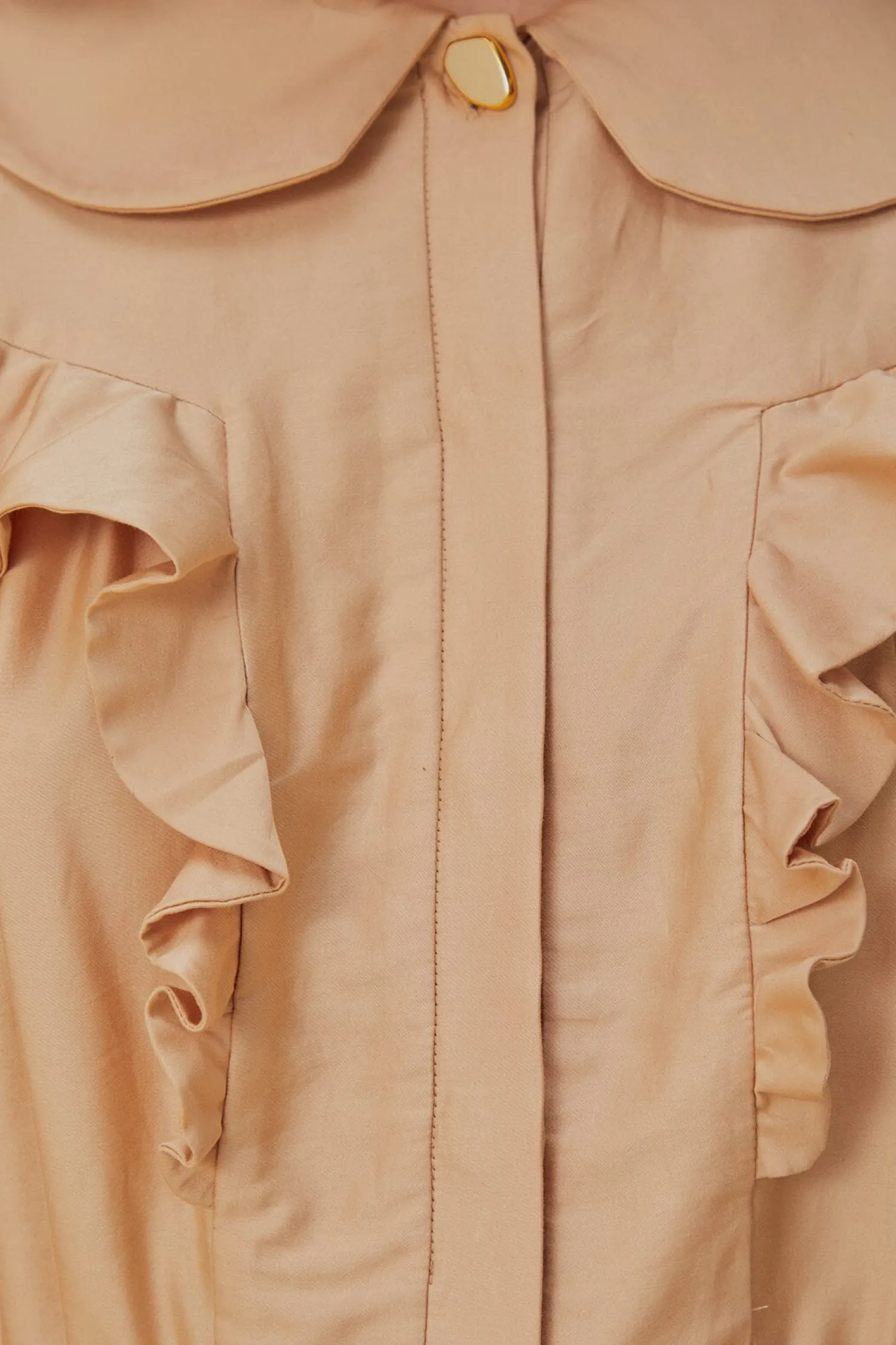 FARM Rio BEIGE SHORT SLEEVE MINI DRESS