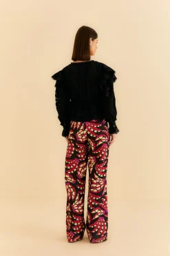 FARM Rio BLACK BANANA DOTS LOW WAISTED PANTS