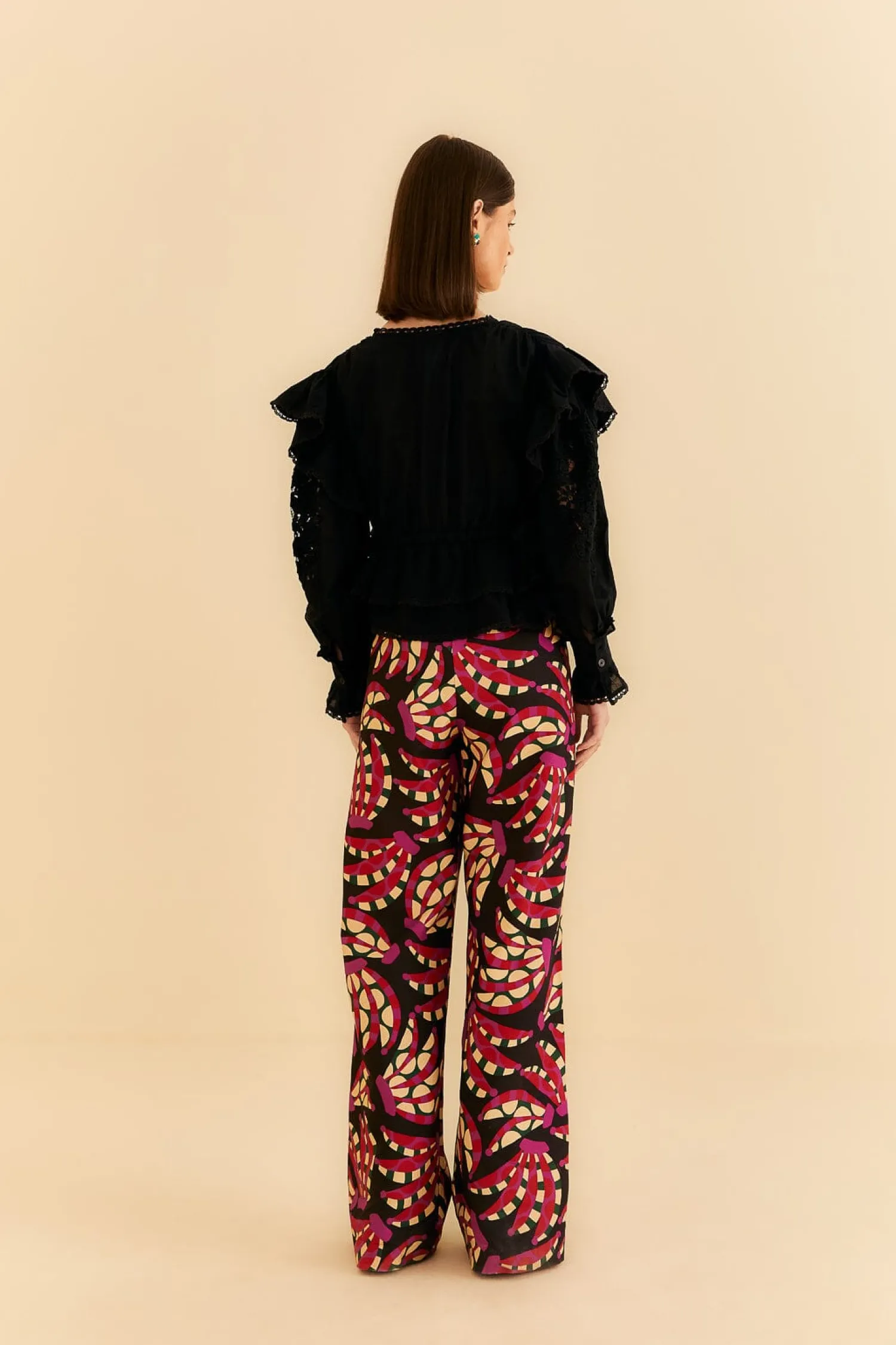 FARM Rio BLACK BANANA DOTS LOW WAISTED PANTS