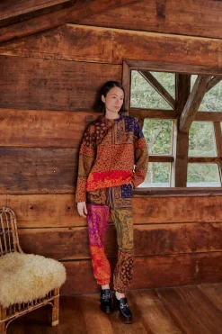 FARM Rio  BLACK BANDANA DREAM SCARF SWEATPANTS