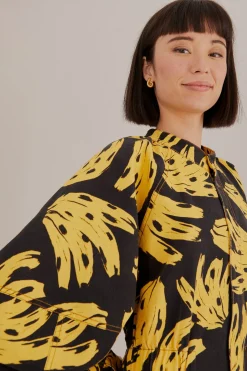 FARM Rio  BLACK BOSSA BANANA JUMPSUIT