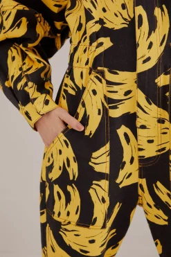 FARM Rio  BLACK BOSSA BANANA JUMPSUIT