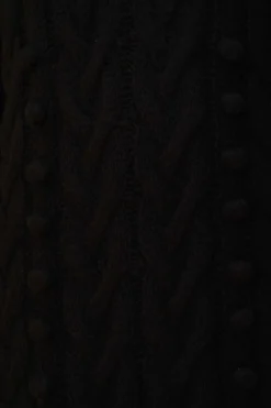 FARM Rio BLACK BRAIDED MIDI SWEATER DRESS