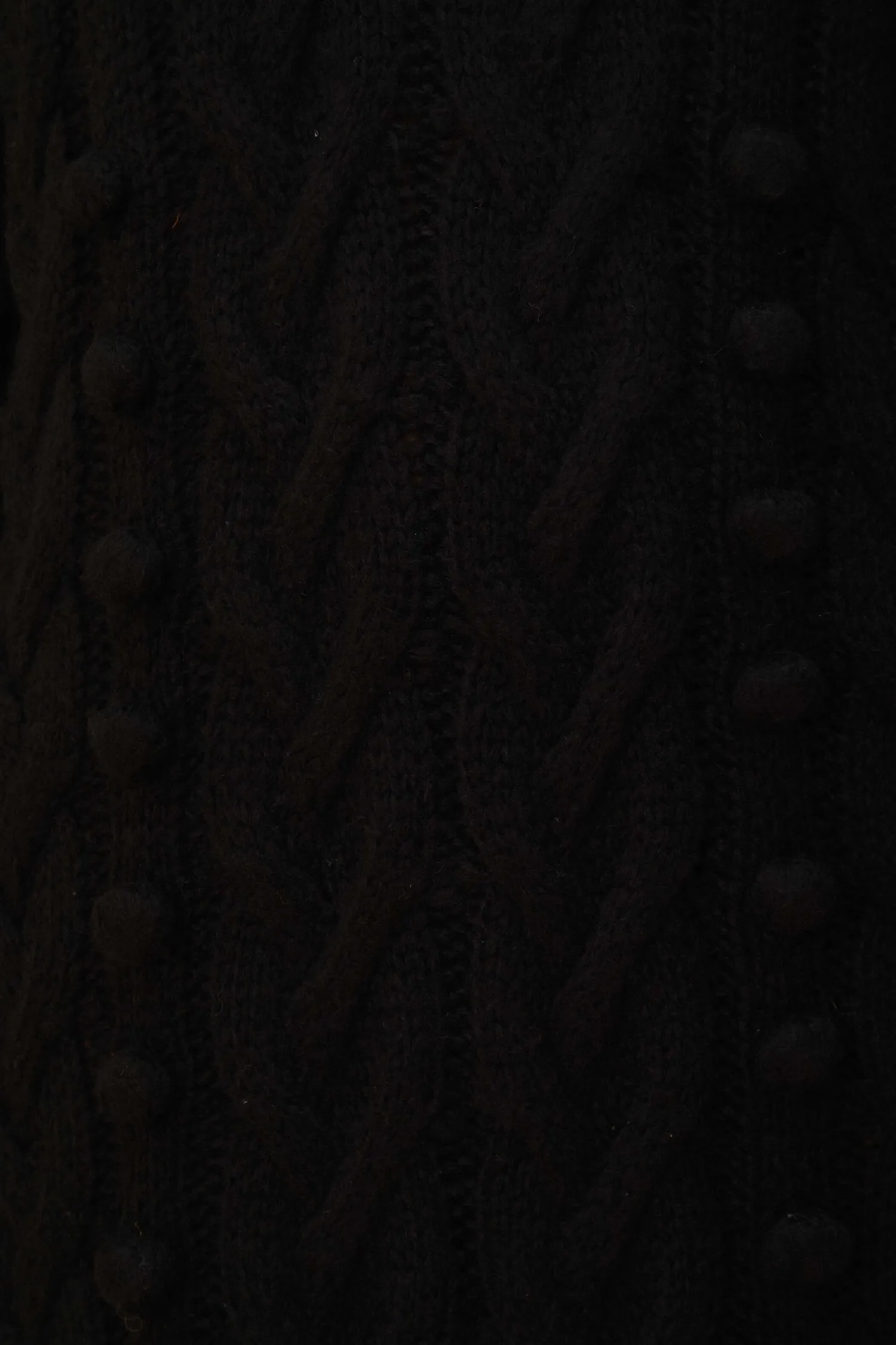 FARM Rio BLACK BRAIDED MIDI SWEATER DRESS