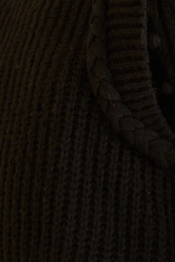FARM Rio BLACK BRAIDED SWEATER