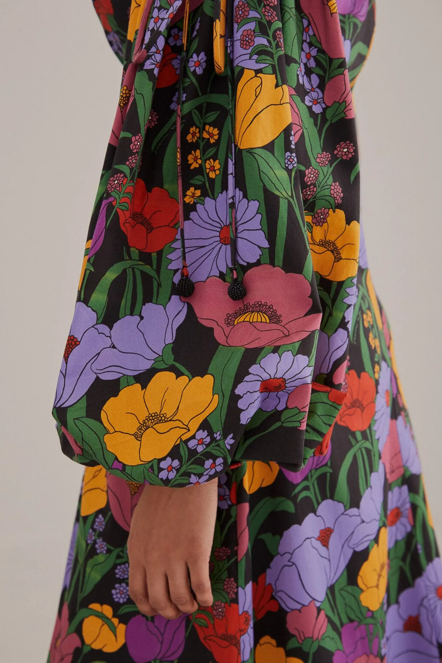 FARM Rio BLACK BUCOLIC GARDEN CUT OUT MAXI DRESS