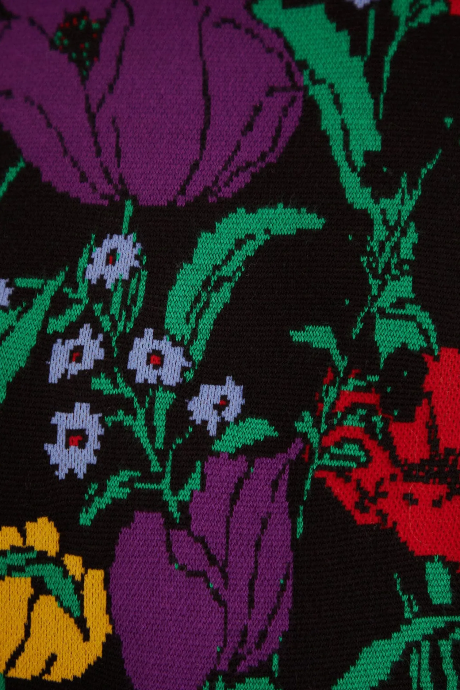 FARM Rio BLACK BUCOLIC GARDEN SWEATER DRESS