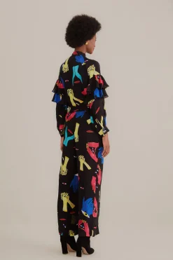 FARM Rio  BLACK COLORFUL TOGETHER PANTS