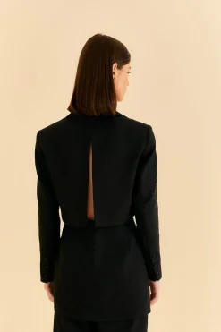 FARM Rio  BLACK CUT OUT BLAZER