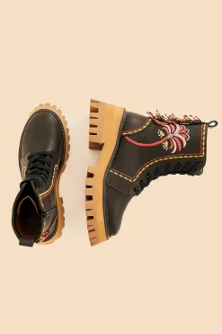 FARM Rio  BLACK EMBROIDERED MID BOOT