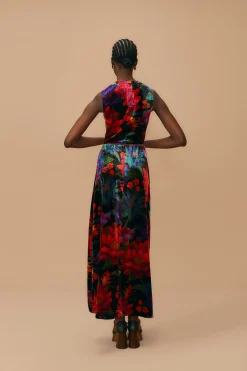FARM Rio BLACK FLOWER SEASON MAXI WRAP DRESS