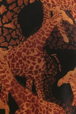 FARM Rio BLACK GIRAFFES TULLE BLOUSE