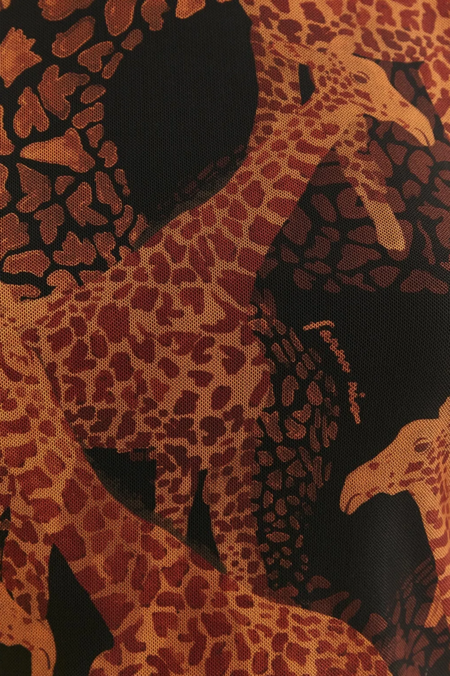 FARM Rio BLACK GIRAFFES TULLE BLOUSE