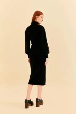 FARM Rio  BLACK HEART NECKLINE KNIT DRESS