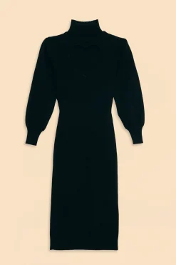 FARM Rio  BLACK HEART NECKLINE KNIT DRESS