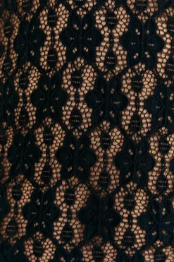 FARM Rio  BLACK LACE LONG SLEEVE BLOUSE