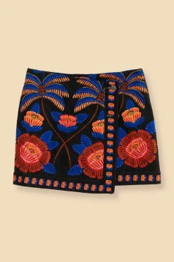 FARM Rio  BLACK LIVING BLOOM MINI SKIRT