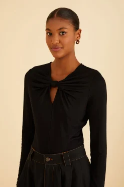 FARM Rio BLACK LONG SLEEVE BODYSUIT