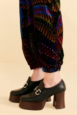 FARM Rio  BLACK MIDNIGHT ISLAND V NECK VELVET JUMPSUIT