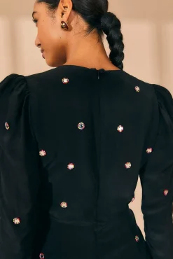 FARM Rio BLACK MIRROR EMBROIDERED JUMPSUIT