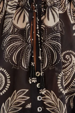 FARM Rio BLACK PAISLEY BLOOM BLOUSE