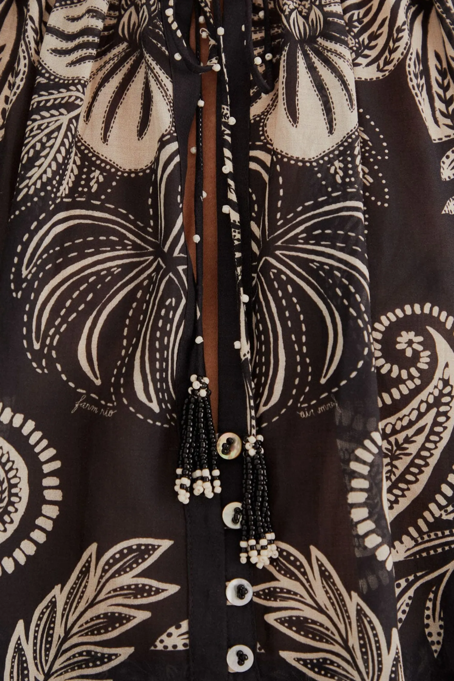 FARM Rio BLACK PAISLEY BLOOM BLOUSE