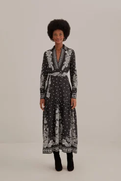 FARM Rio BLACK PAISLEY BLOOM MAXI DRESS