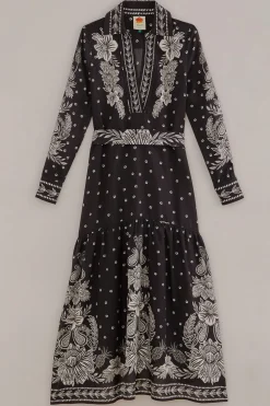 FARM Rio BLACK PAISLEY BLOOM MAXI DRESS