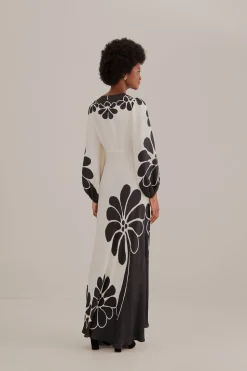 FARM Rio  BLACK PALERMO CUT OUT  LENZING™ ECOVERO™ VISCOSE MAXI DRESS
