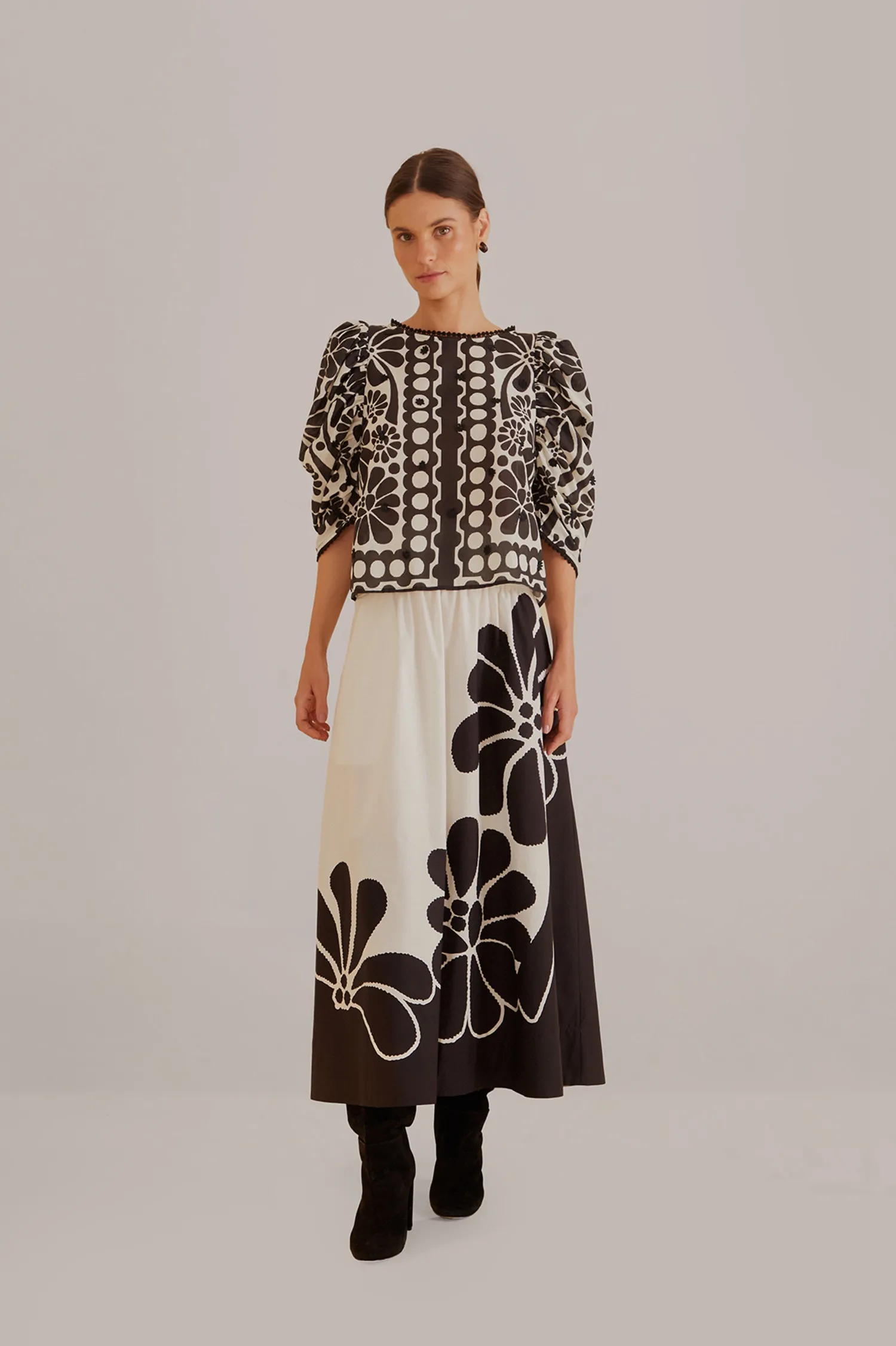 FARM Rio BLACK PALERMO MAXI SKIRT