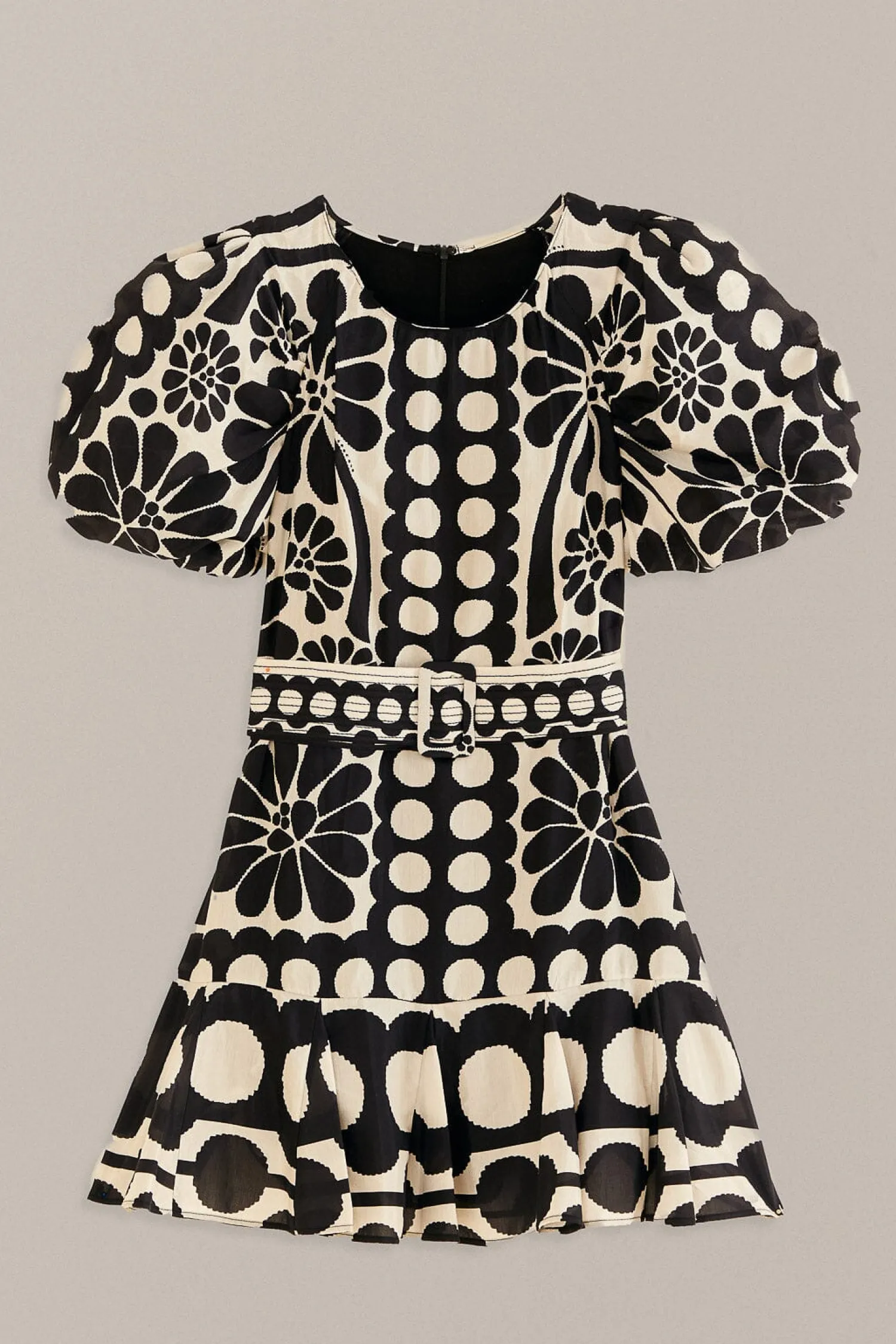 FARM Rio BLACK PALERMO PUFF SLEEVE MINI DRESS