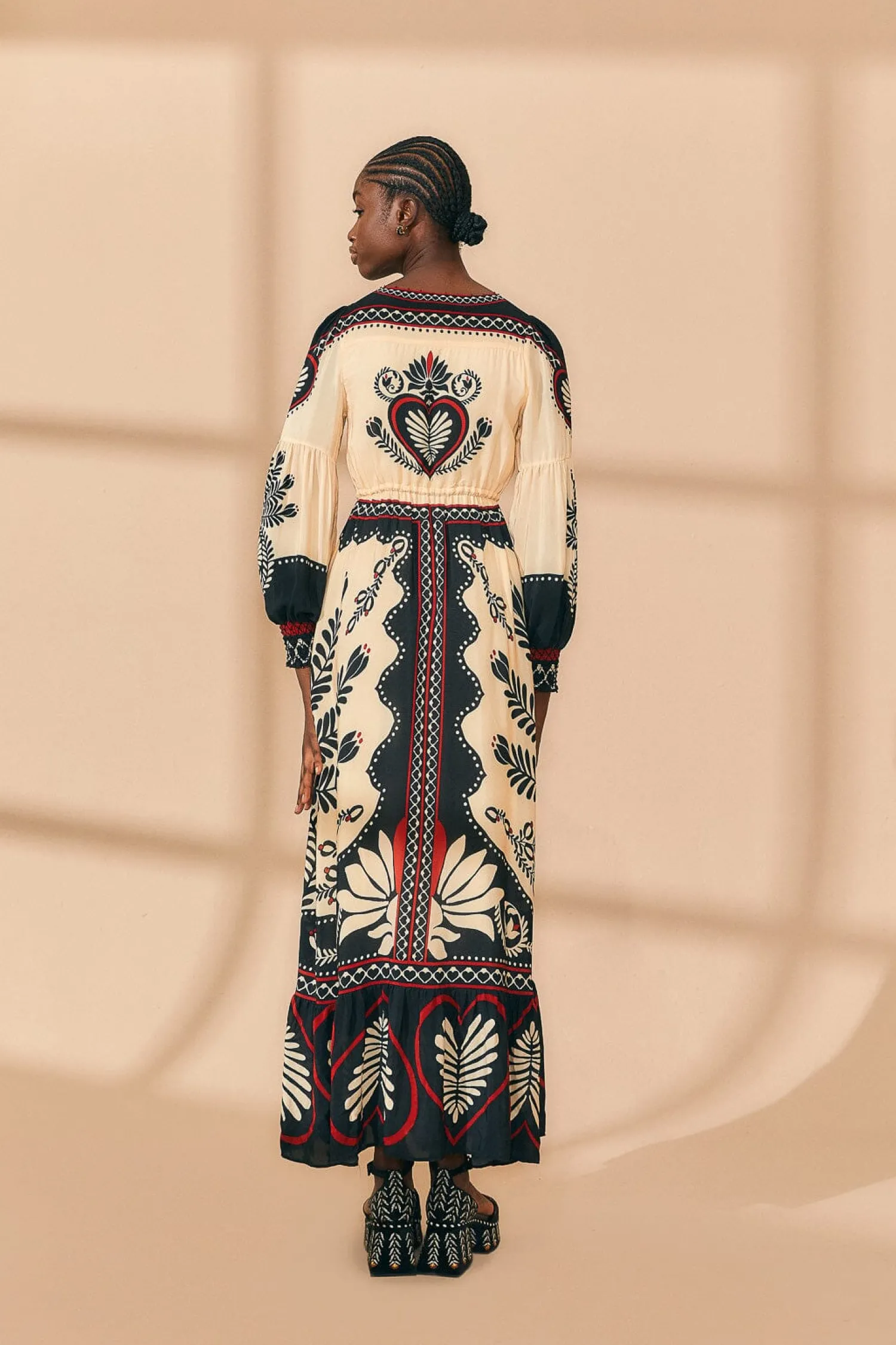 FARM Rio BLACK PASSION SCARF MAXI DRESS