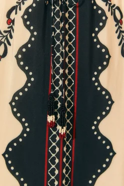 FARM Rio BLACK PASSION SCARF MAXI DRESS
