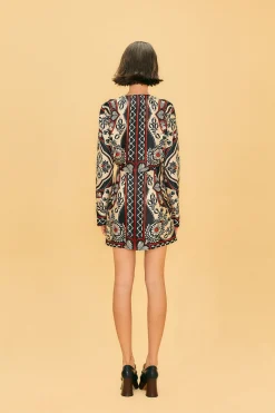 FARM Rio BLACK PASSION SCARF MINI WRAP DRESS