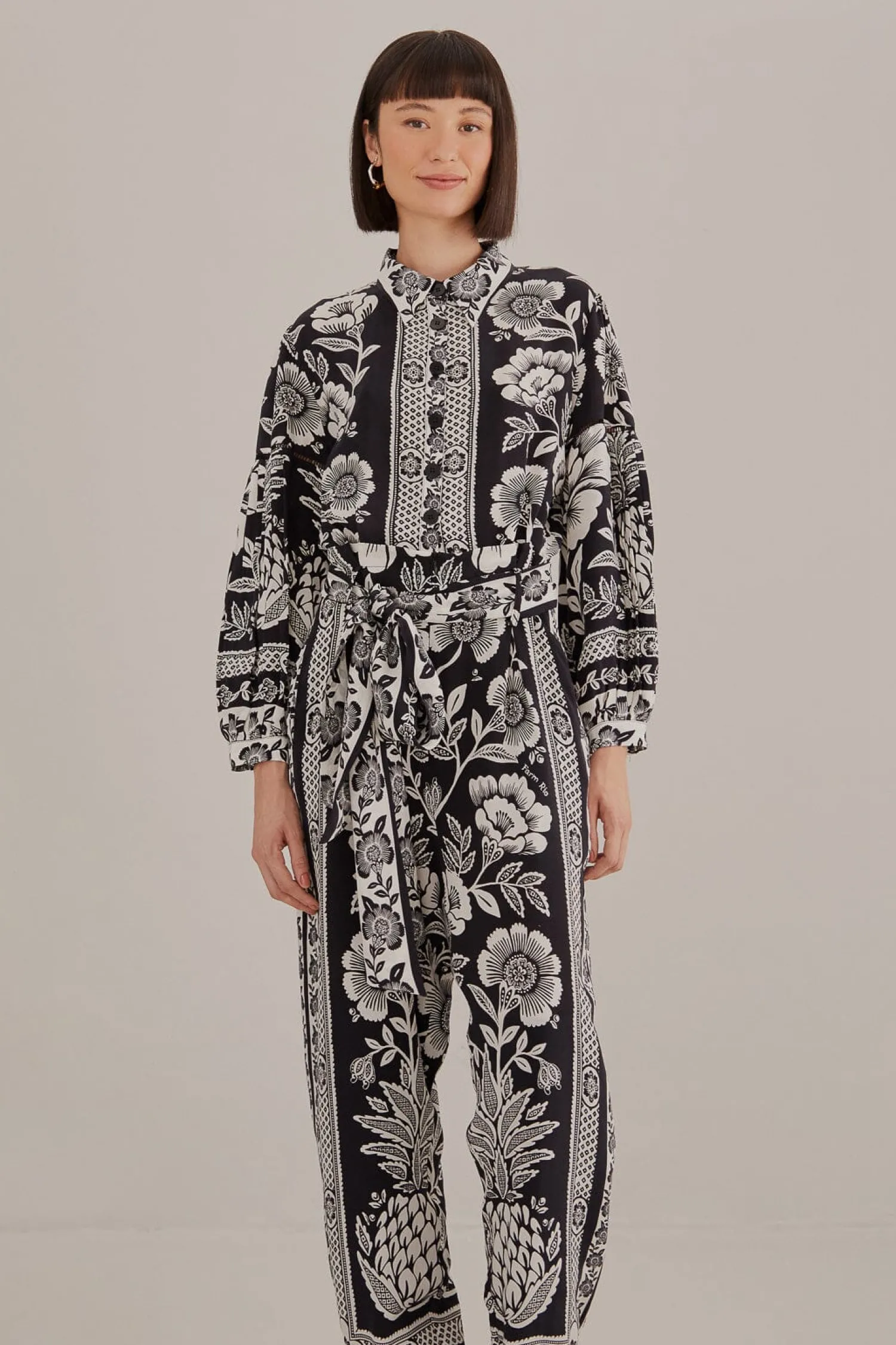 FARM Rio BLACK PINEAPPLE GARDEN JUMPSUIT