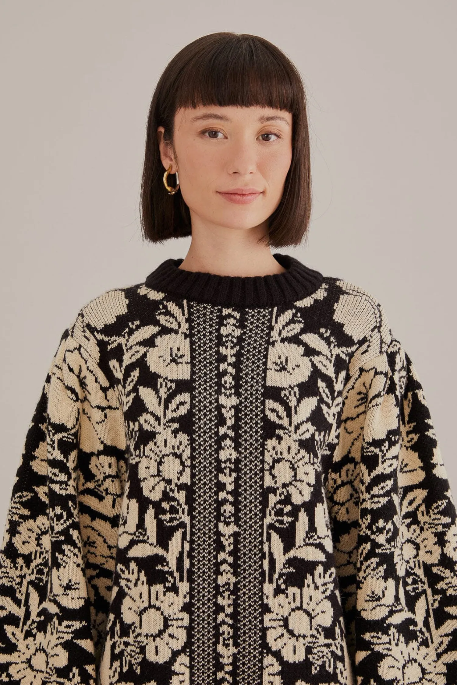FARM Rio BLACK PINEAPPLE GARDEN MINI SWEATER DRESS