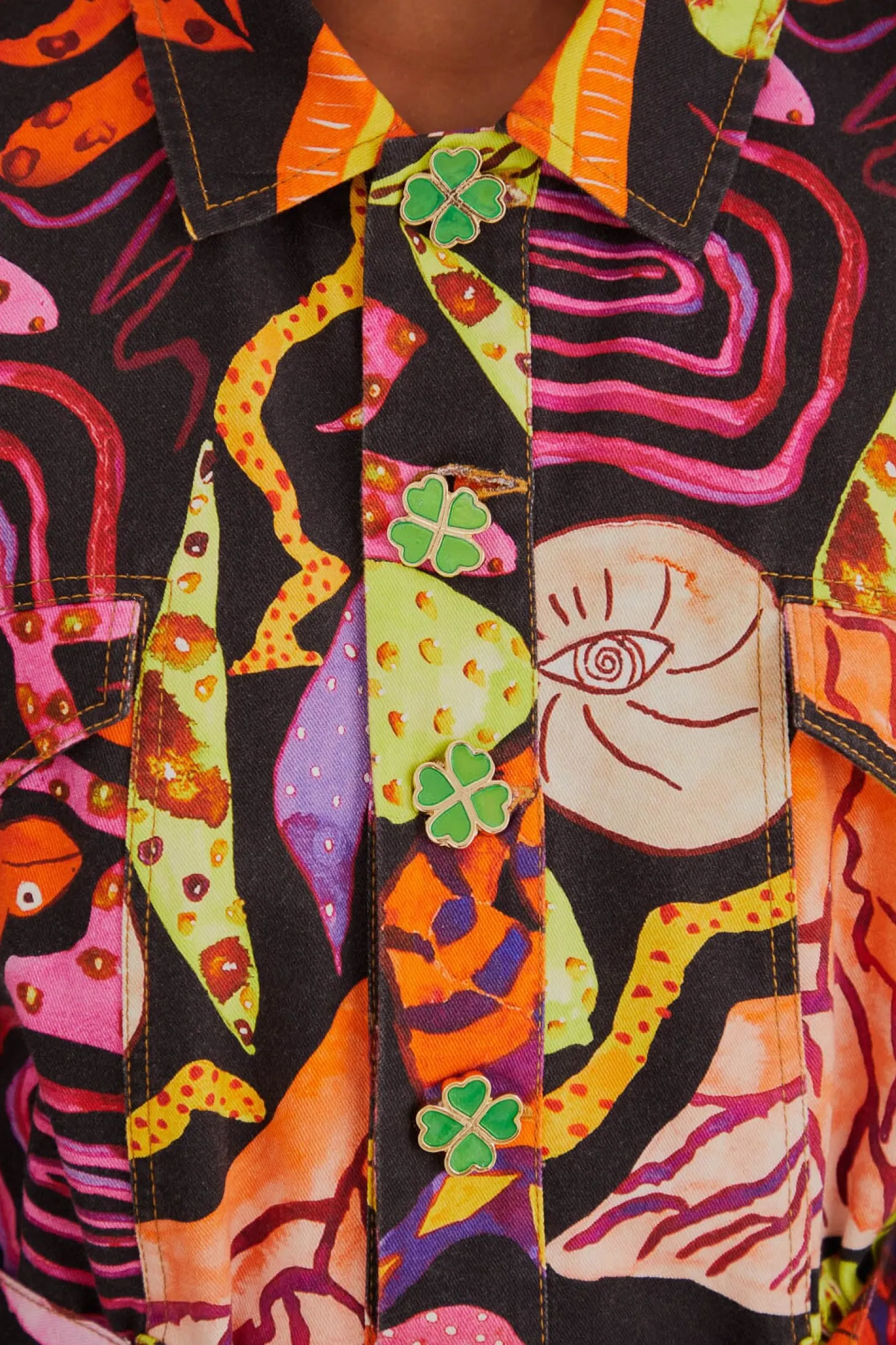 FARM Rio BLACK PSYCHEDELIC GARDEN JUMPSUIT