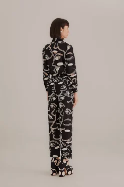 FARM Rio BLACK RICHELIEU FACES PANTS
