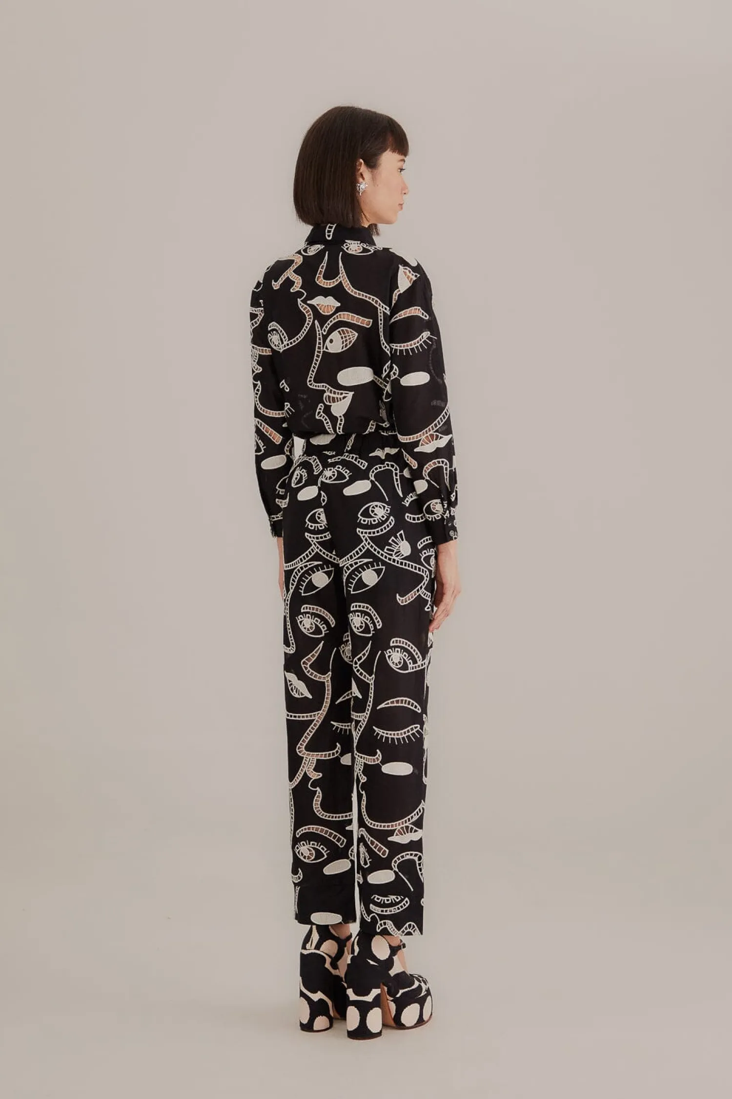 FARM Rio BLACK RICHELIEU FACES PANTS