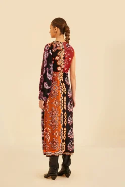 FARM Rio BLACK SWEET MERMAIDS ONE SHOULDER MAXI DRESS
