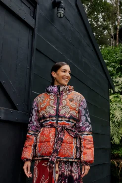 FARM Rio  BLACK SWEET MERMAIDS REVERSIBLE PUFFER JACKET