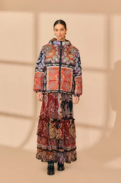 FARM Rio  BLACK SWEET MERMAIDS REVERSIBLE PUFFER JACKET