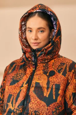 FARM Rio  BLACK SWEET MERMAIDS REVERSIBLE PUFFER JACKET