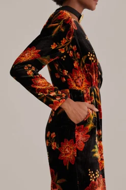 FARM Rio BLACK WINTER BLOOM V NECK JUMPSUIT