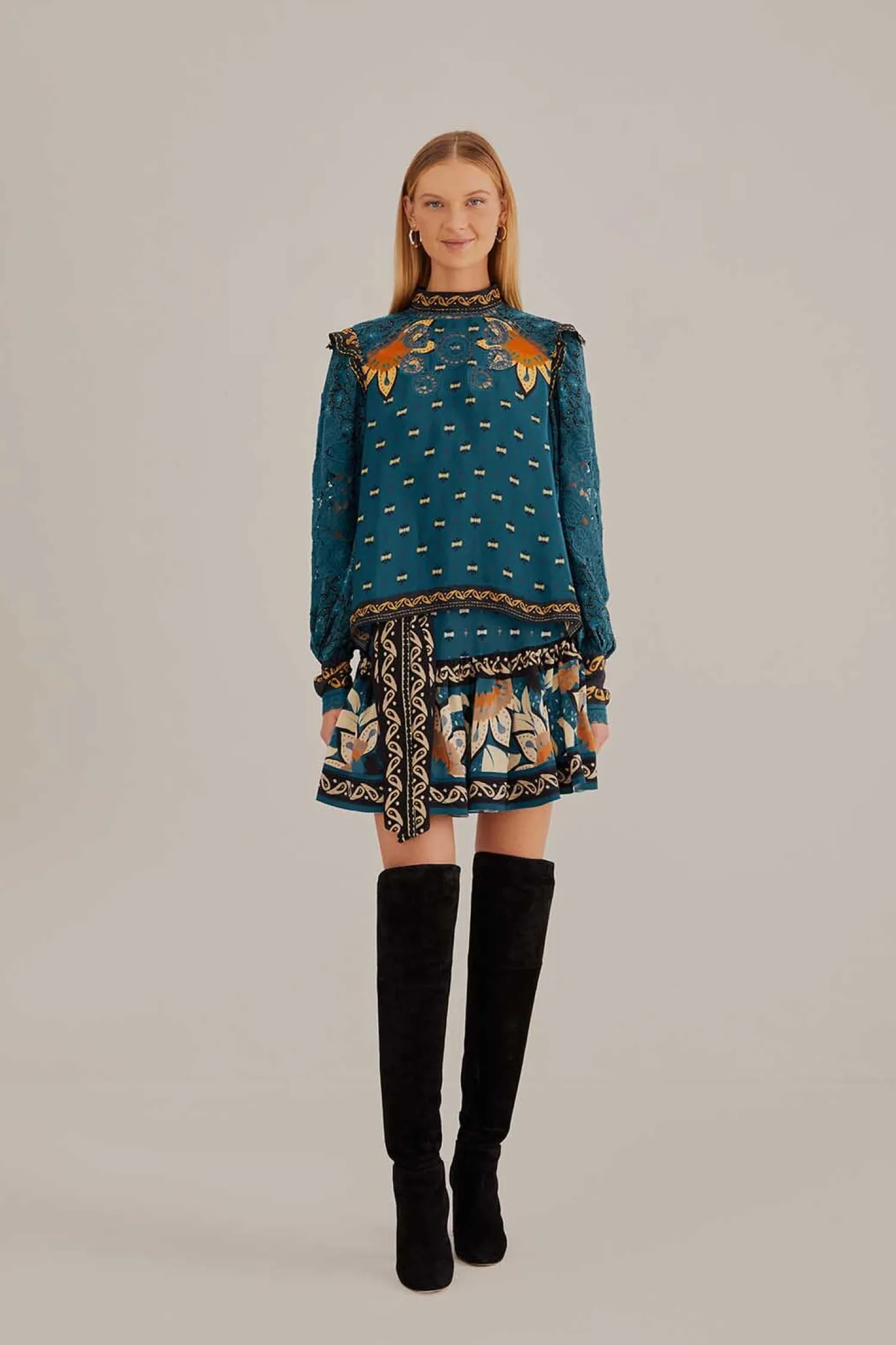 FARM Rio BLUE AINIKA CHILL MINI SKIRT