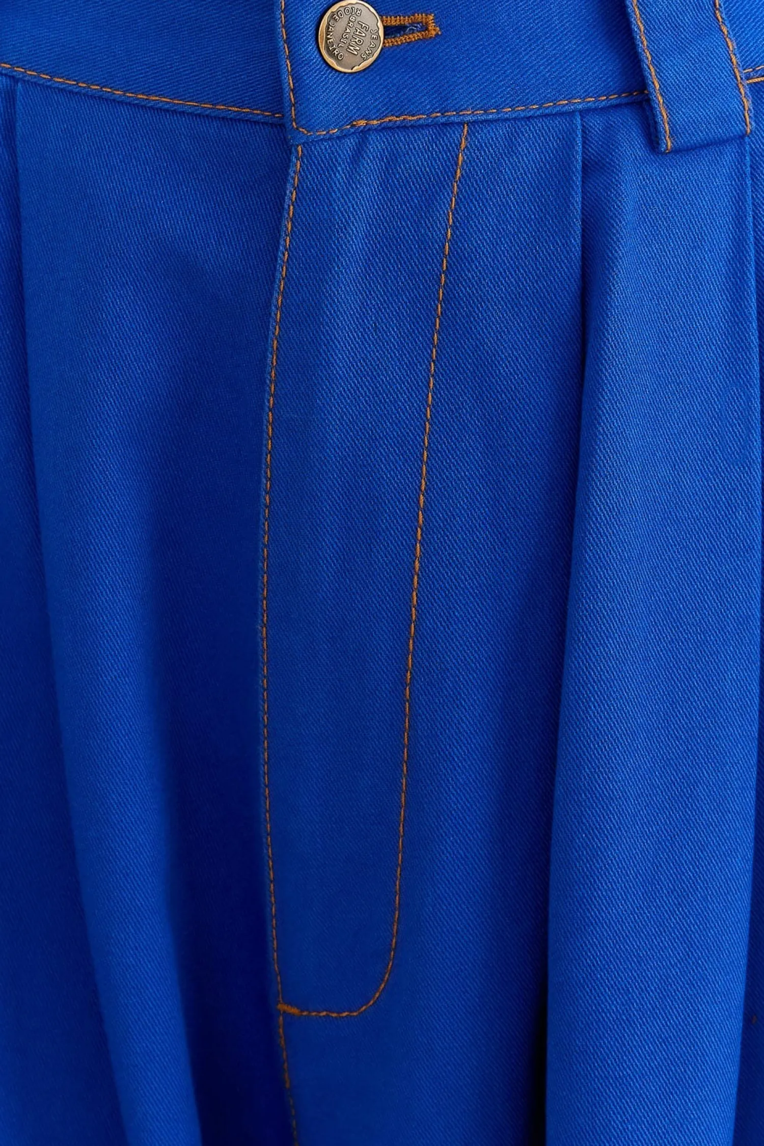 FARM Rio BLUE CANVAS MAXI PLEATED PANTS