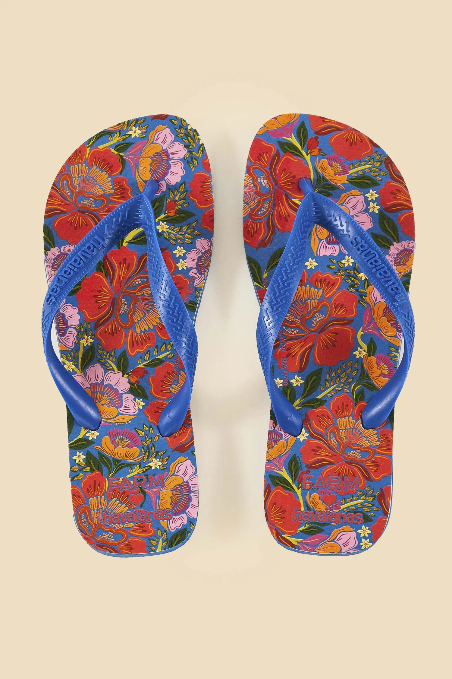 FARM Rio BLUE FLOWERS GARDEN HAVAIANAS SANDALS